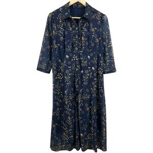 Floral Navy Blue Dress Size Large